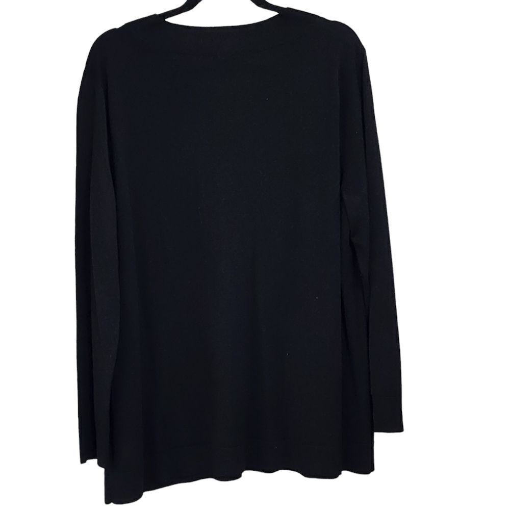 Talbots black merino wool sweater sz XL - Picture 2 of 3
